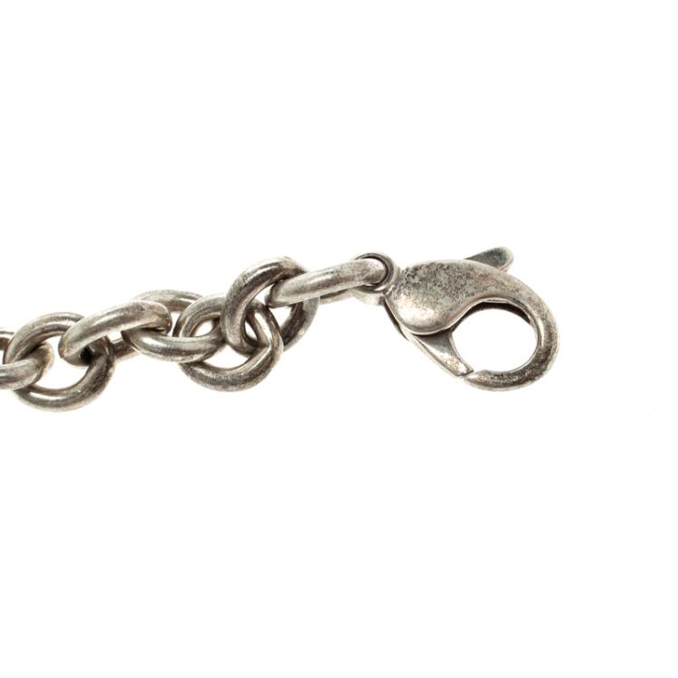 Pre Owned Tiffany & Co Return To Tiffany Oval Tag Silver Necklace