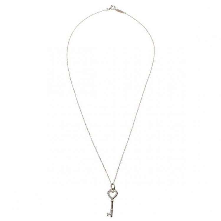 Pre Owned Tiffany & Co. Tiffany Keys Heart Key Sterling Silver Pendant