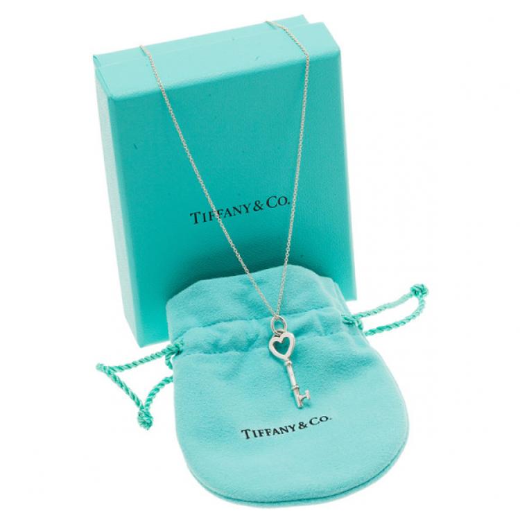 Pre Owned Tiffany & Co. Tiffany Keys Heart Key Sterling Silver Pendant