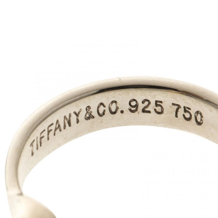 Pre Owned Tiffany & Co. Yellow Gold & Silver Ring Size 50.5