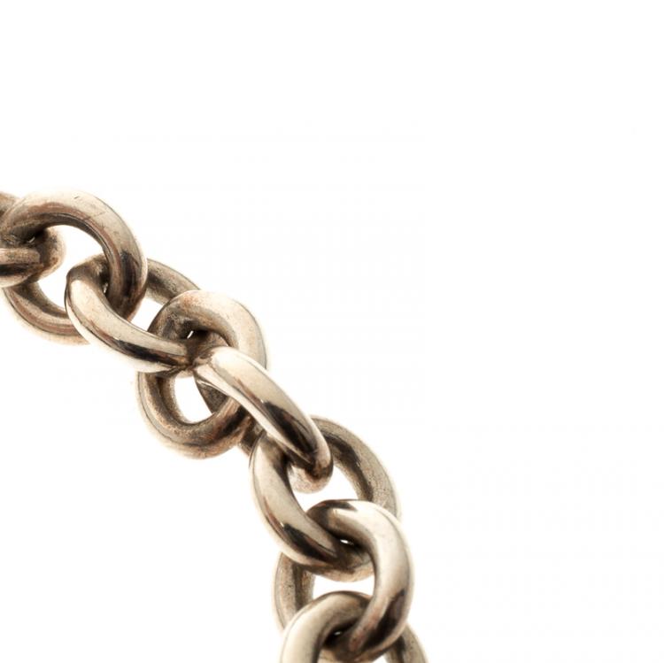 Pre Owned Tiffany & Co Atlas Silver Chain Link Toggle Bracelet 