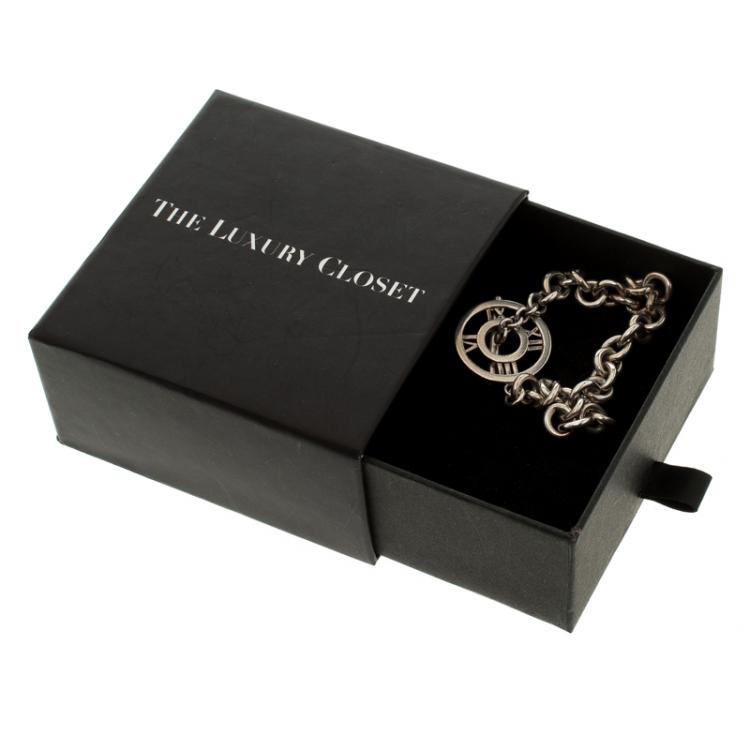 Pre Owned Tiffany & Co Atlas Silver Chain Link Toggle Bracelet 