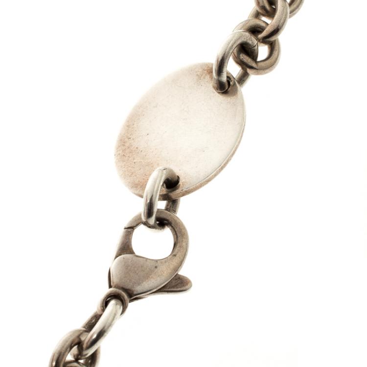 Pre Owned Tiffany & Co. Return to Tiffany Oval Tag Silver Necklace