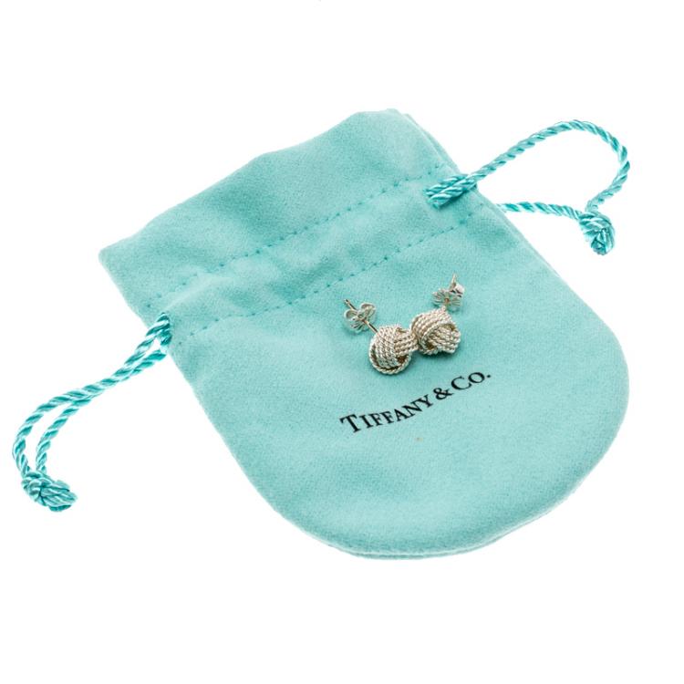 مملوكة مسبقًا Tiffany & Co. Tiffany Twist Knot Silver Stud Earrings 