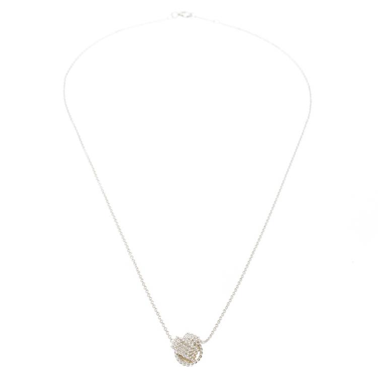 Pre Owned Tiffany & Co. Tiffany Twist Knot Silver Pendant Necklace