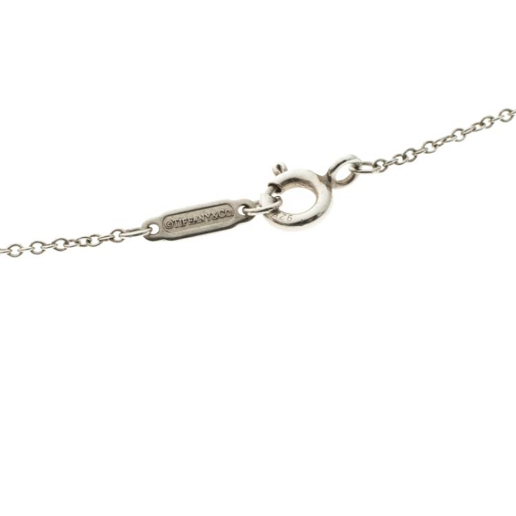 Pre Owned Tiffany & Co. Return To Tiffany Double Heart Tag Rubedo Silver Pendant Chain Necklace