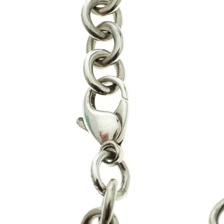Pre Owned Tiffany & Co. Tiffany Note & Shopping Bag Charm Silver Bracelet