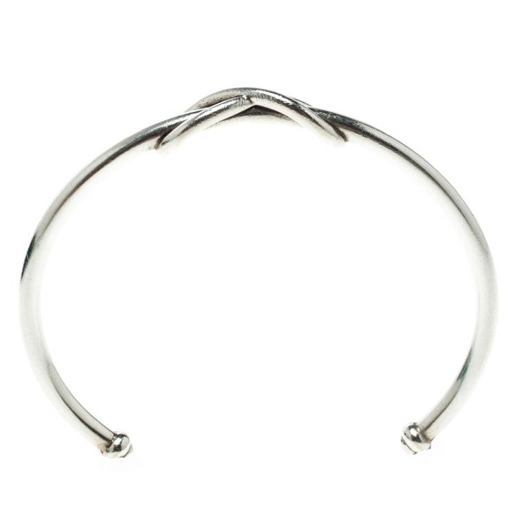 Pre Owned Tiffany & Co. Tiffany Infinity Silver Open Cuff Bracelet 