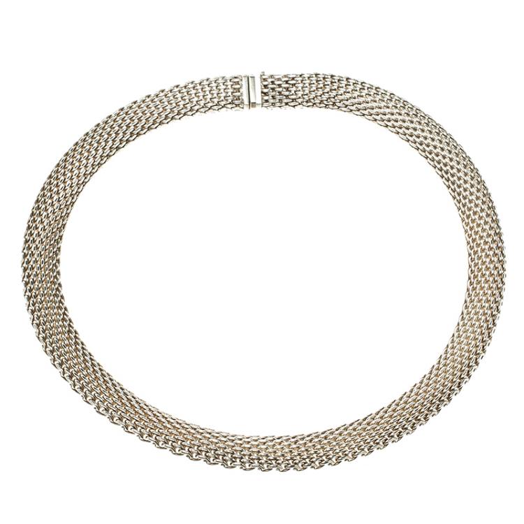 مملوكة مسبقًا Tiffany & Co. Somerset Mesh Silver Choker Necklace