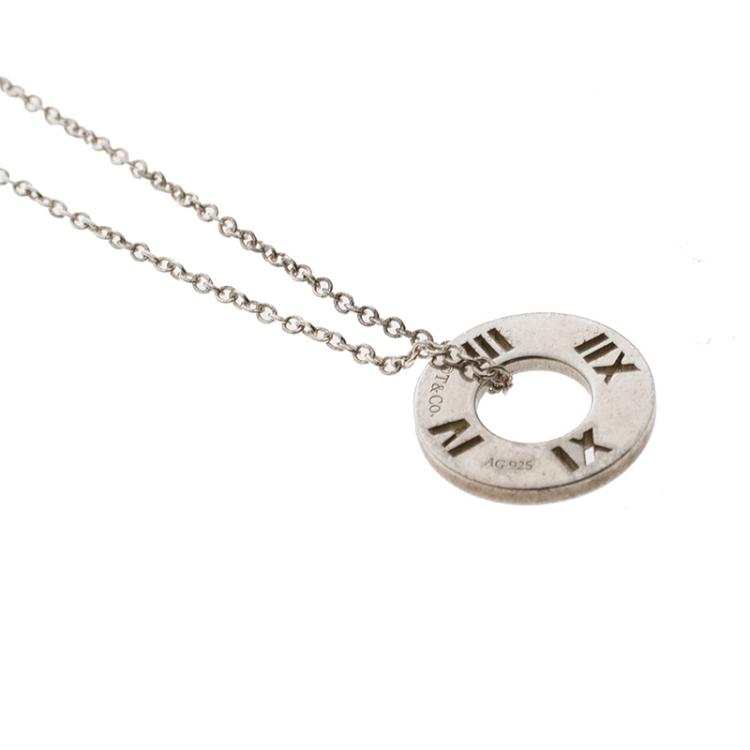 Pre Owned Tiffany & Co. Atlas Silver Pendant Chain Necklace