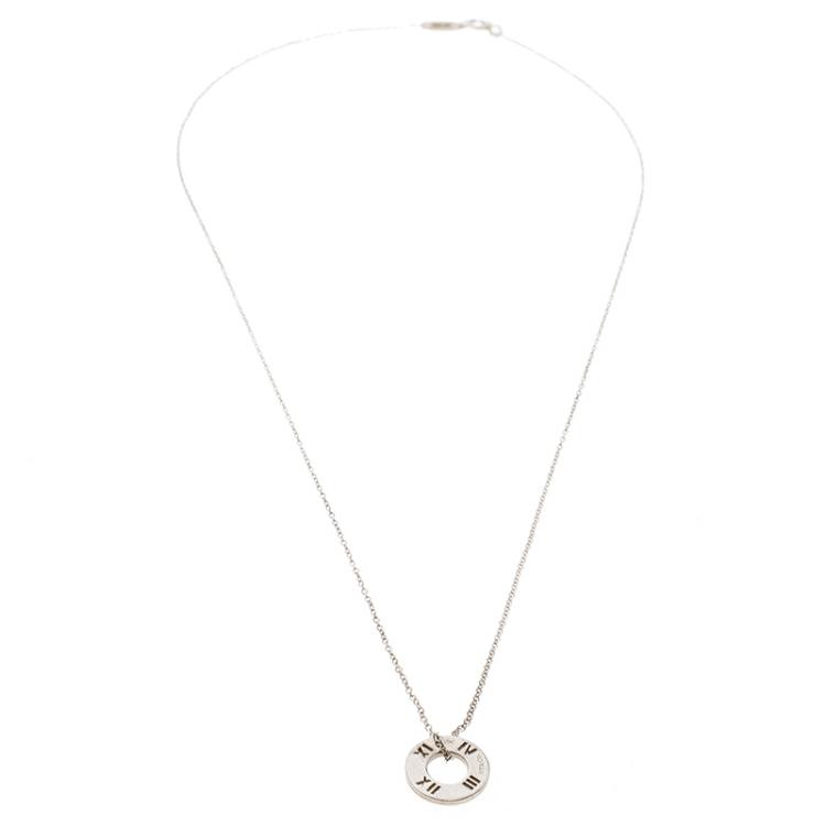 Pre Owned Tiffany & Co. Atlas Silver Pendant Chain Necklace