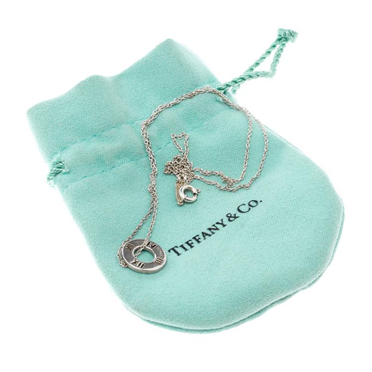 Pre Owned Tiffany & Co. Atlas Silver Pendant Chain Necklace