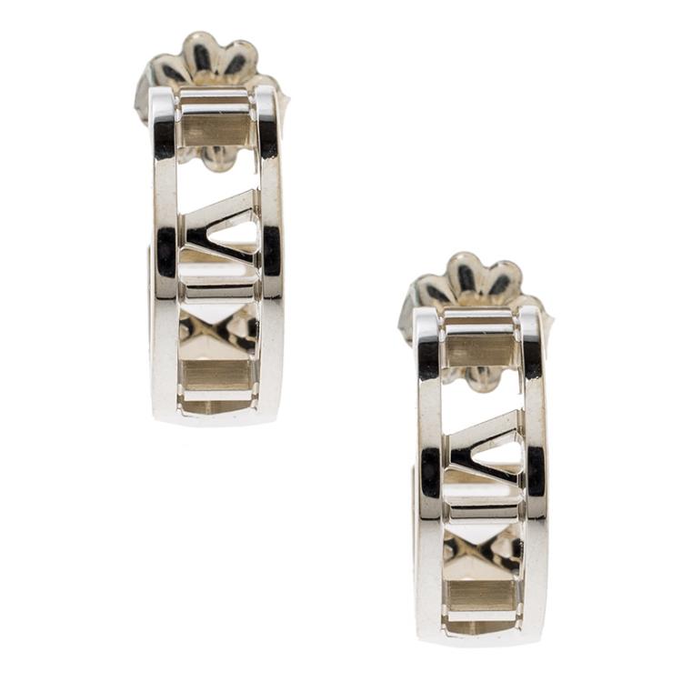 Pre Owned Tiffany & Co. Atlas Silver Hoop Earrings