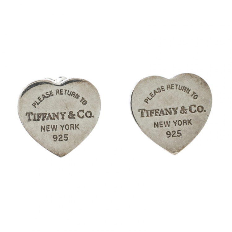 tiffany heart stud earrings