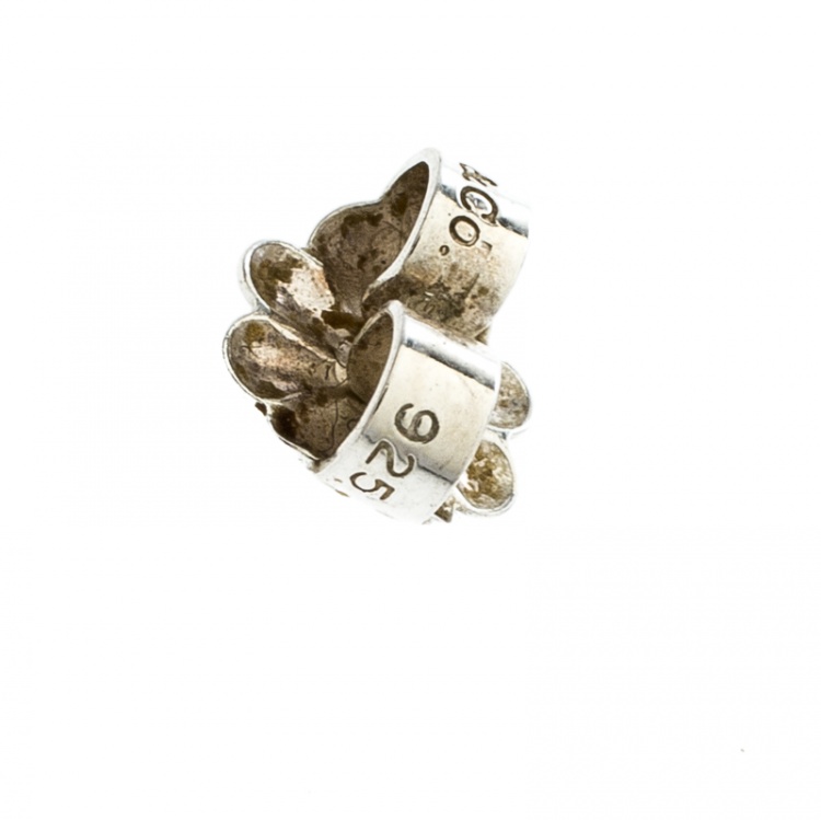 مملوكة مسبقًا Tiffany & Co. Return To Tiffany Mini Heart Tag Silver Stud Earrings