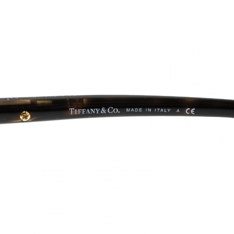 Pre Owned Tiffany & Co. Gold Plated/ Brown Gradient TF3034 Aviator Sunglasses