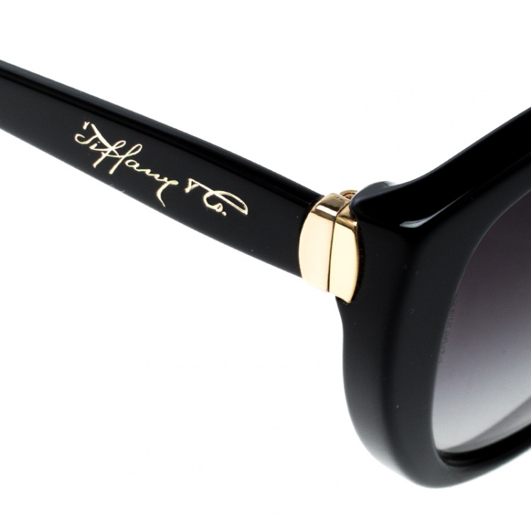 Pre Owned Tiffany & Co. Black/Graduated Grey TF4082 Cat Eye Sunglasses