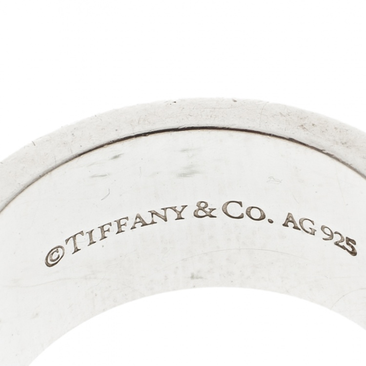 مملوكة مسبقًا Tiffany & Co. T Cutout Silver Open Band Ring Size 58