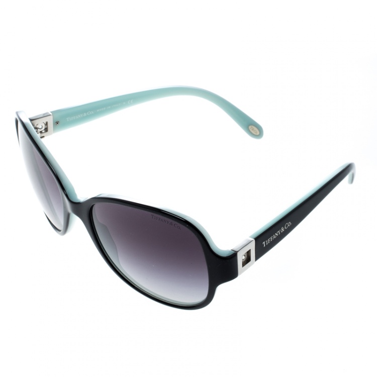 Pre Owned Tiffany & Co. Black/Tiffany Blue TF 4046-B Butterfly Sunglasses
