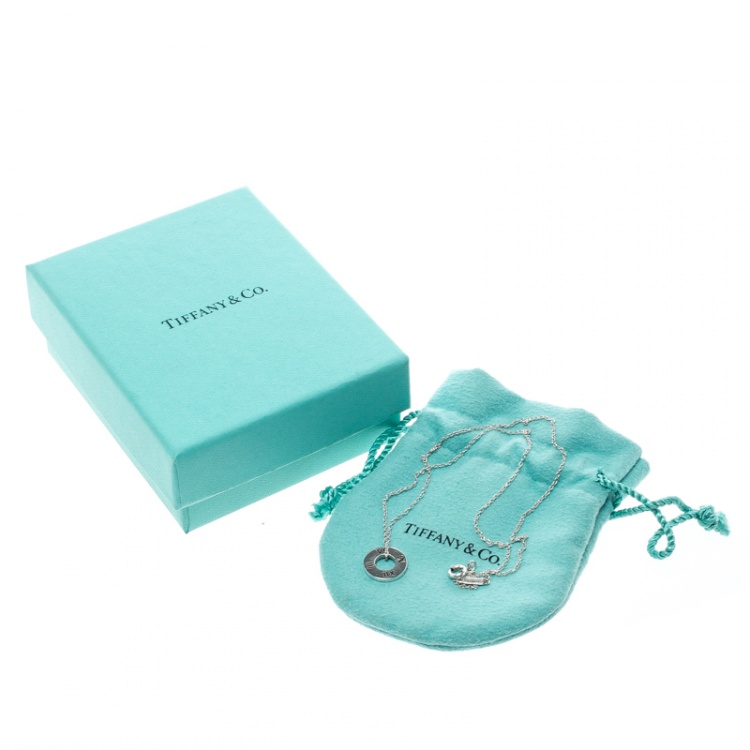 Pre Owned Tiffany & Co. Atlas Pierced Silver Pendant Necklace