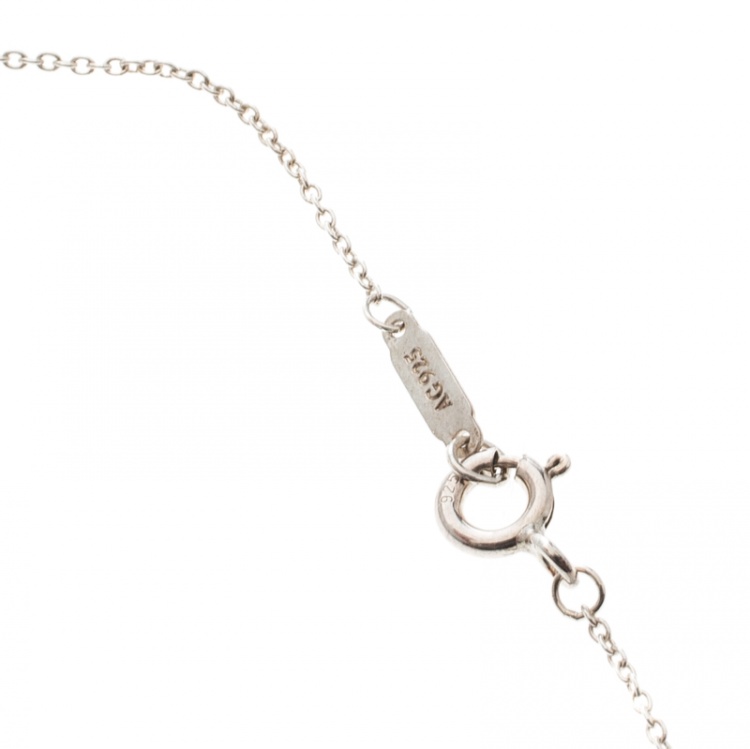 Pre Owned Tiffany & Co. Return To Tiffany Double Heart Tag Silver Chain Necklace