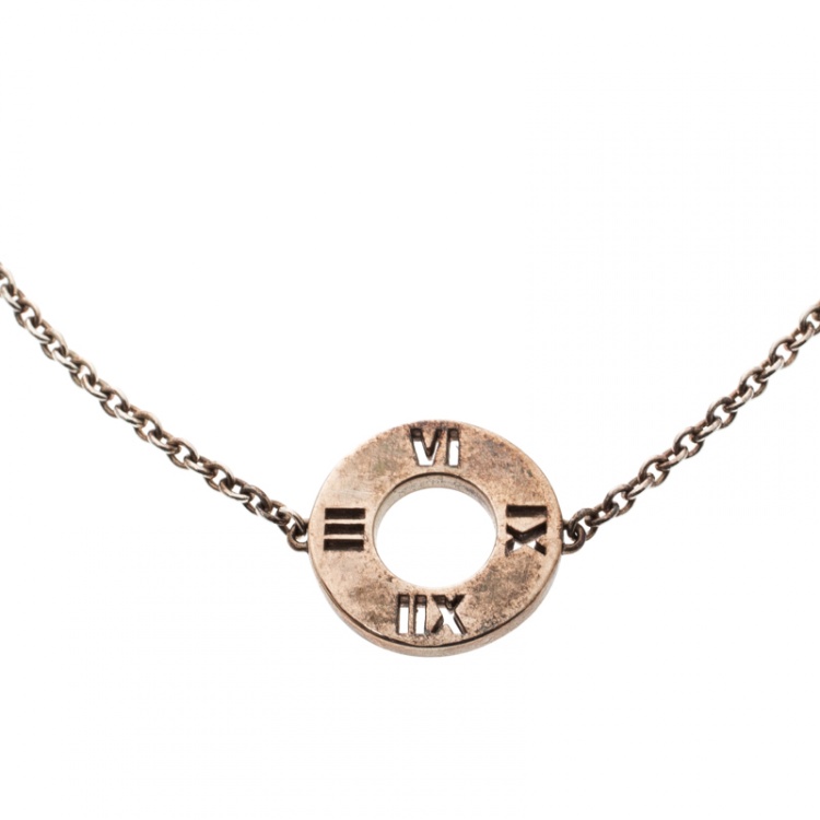 Pre Owned Tiffany & Co. Atlas Pierced Silver Bracelet 17 cm