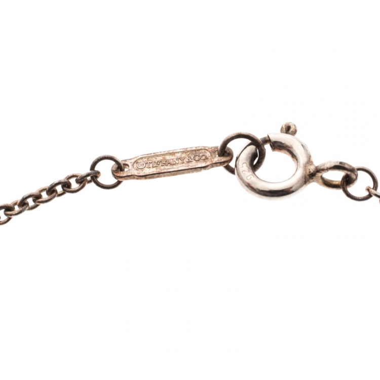 Pre Owned Tiffany & Co. Atlas Pierced Silver Bracelet 17 cm