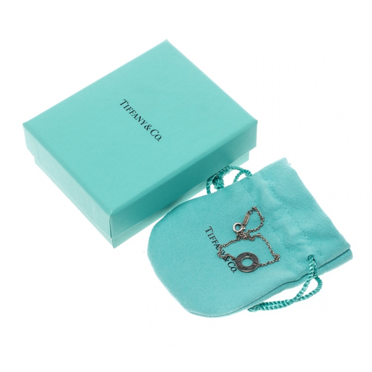 Pre Owned Tiffany & Co. Atlas Pierced Silver Bracelet 17 cm