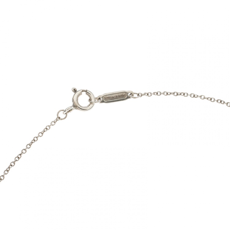 Pre Owned Tiffany & Co. Heart Key Silver Pendant Necklace