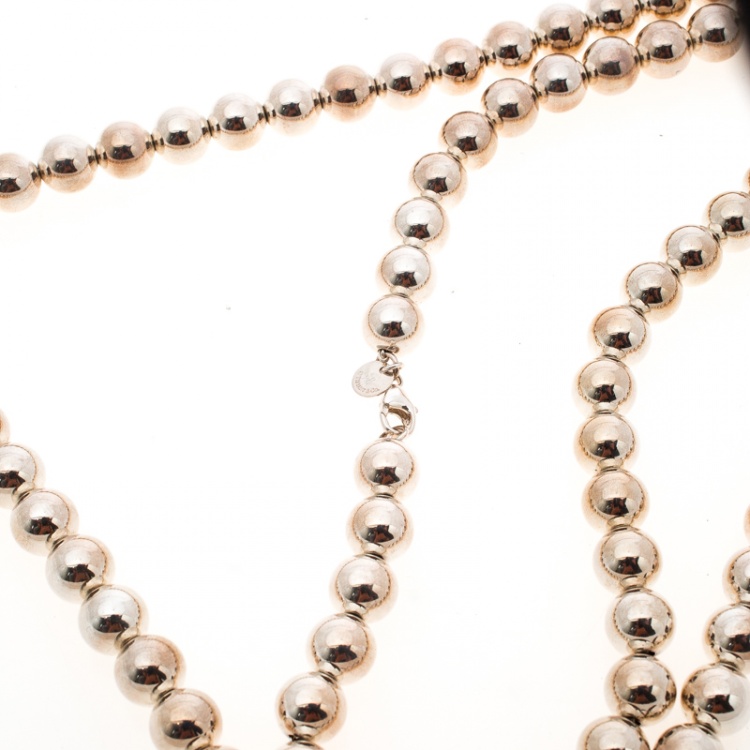 Pre Owned Tiffany & Co. HardWear Silver Bead Ball Long Necklace 
