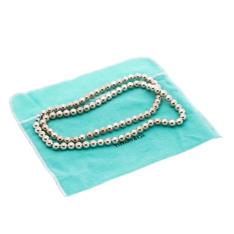 Pre Owned Tiffany & Co. HardWear Silver Bead Ball Long Necklace 