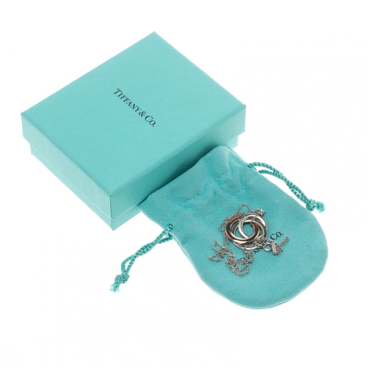 Pre Owned Tiffany & Co. 1837 Interlocking Circles Rubedo & Silver Pendant Necklace