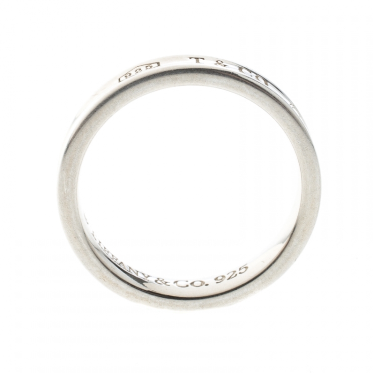 Pre Owned Tiffany & Co.1837 Silver Band Ring Size 58