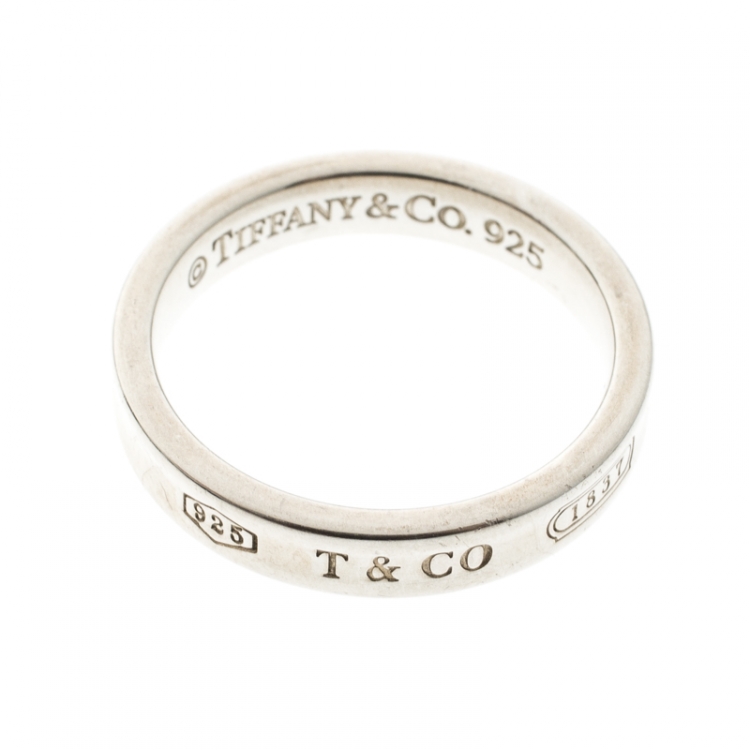 Pre Owned Tiffany & Co.1837 Silver Band Ring Size 58