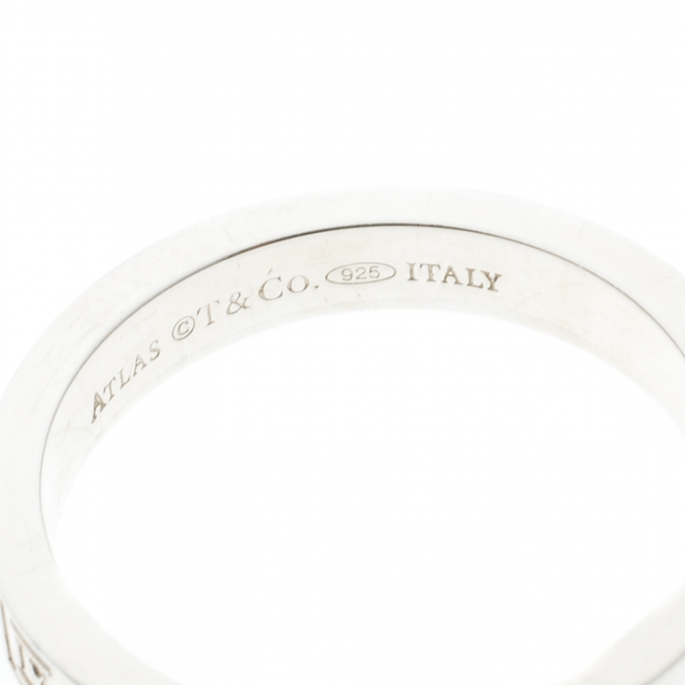 Pre Owned Tiffany & Co. Atlas Silver Band Ring Size 55