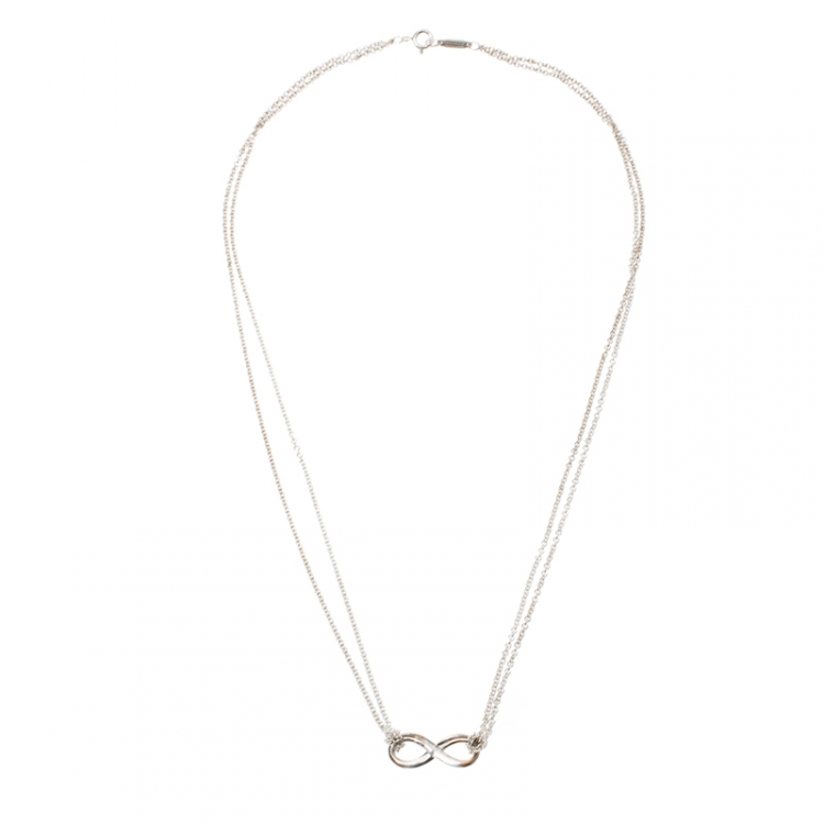 مملوكة مسبقًا Tiffany & Co. Infinity Silver Pendant Necklace