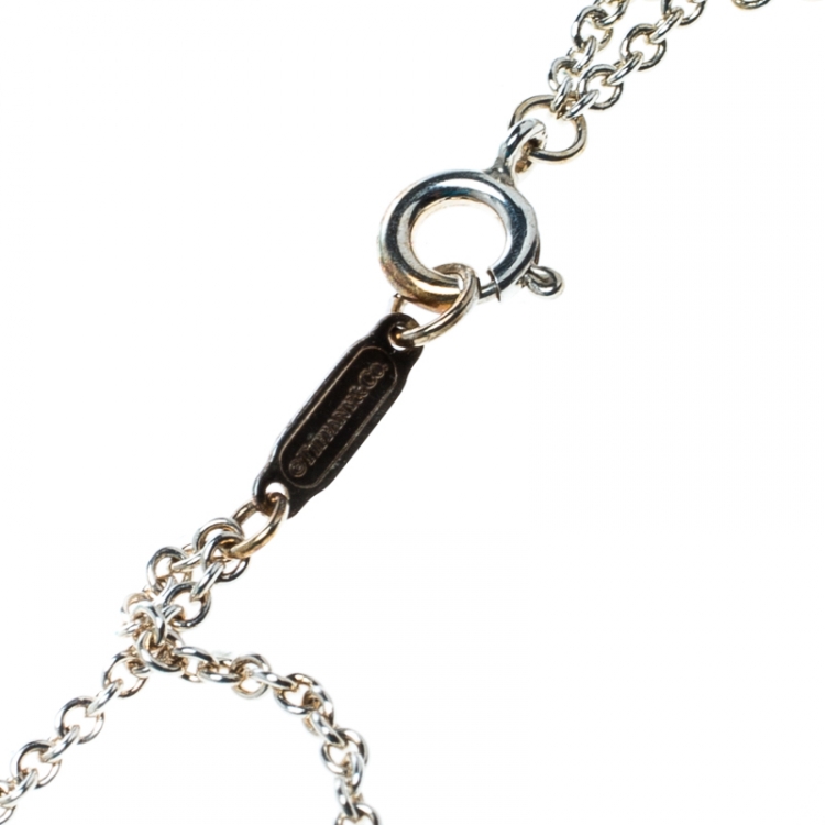 Pre Owned Tiffany & Co. Infinity Blue Enamel Silver Bracelet