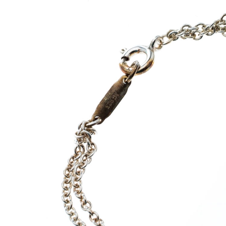 Pre Owned Tiffany & Co. Infinity Blue Enamel Silver Bracelet