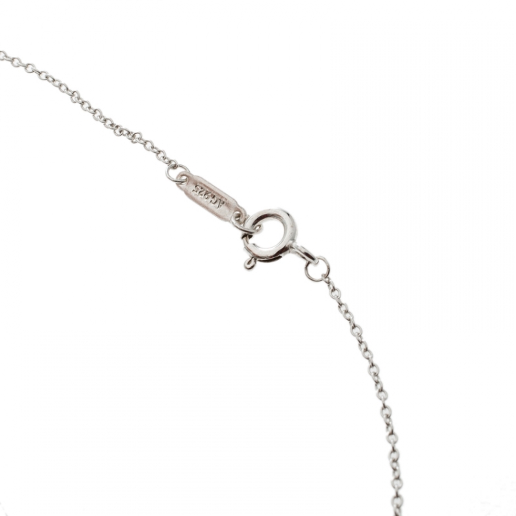 Pre Owned Tiffany & Co. 1837 Interlocking Circles Silver Pendant Necklace