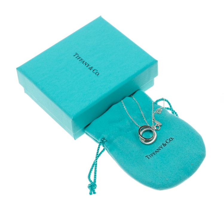 Pre Owned Tiffany & Co. 1837 Interlocking Circles Silver Pendant Necklace