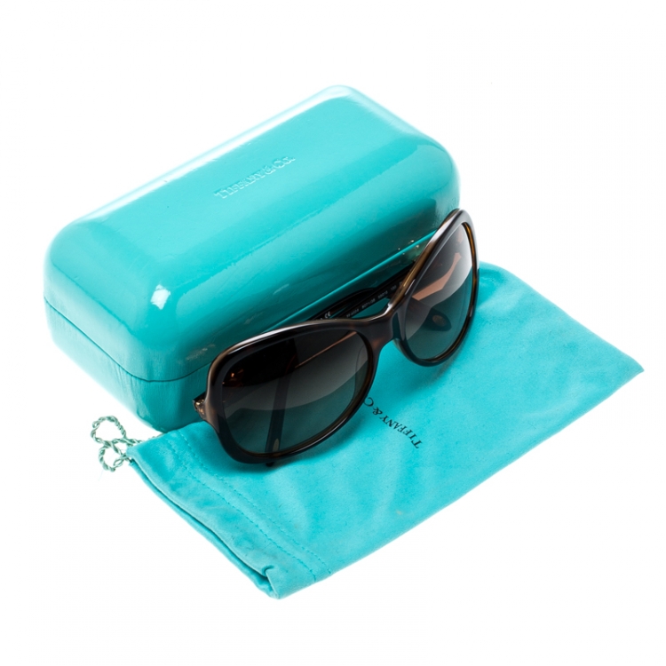 Pre Owned Tiffany & Co. Brown Havana/Brown Gradient TF4024 Oversize Sunglasses