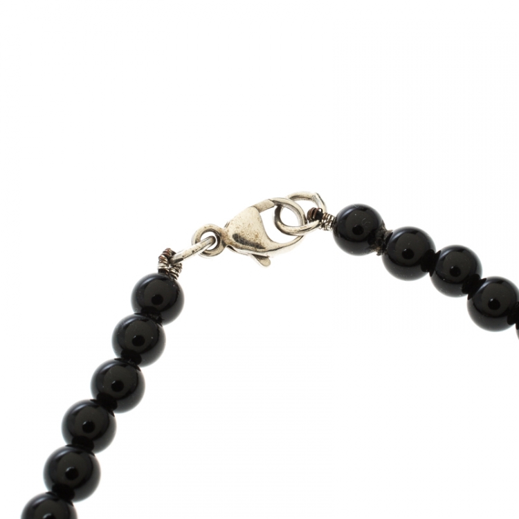 return to tiffany black bead bracelet