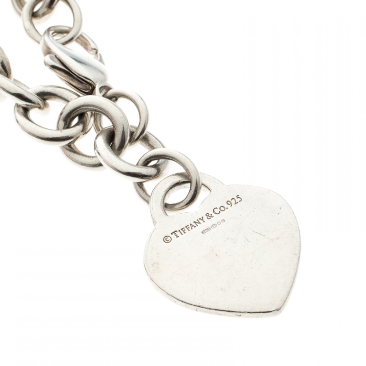 Pre Owned Tiffany & Co. Return to Tiffany Heart Tag Silver Bracelet