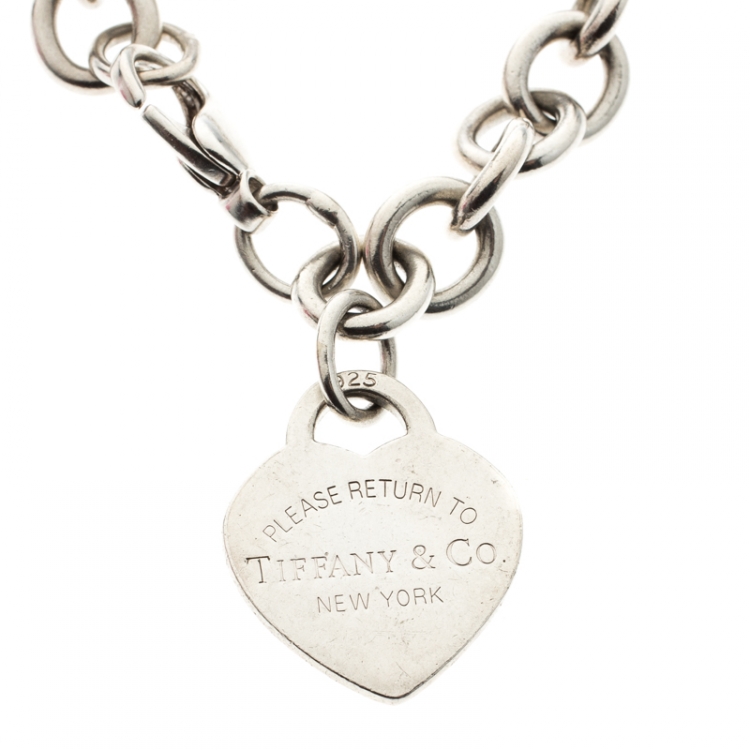 Pre Owned Tiffany & Co. Return to Tiffany Heart Tag Silver Bracelet