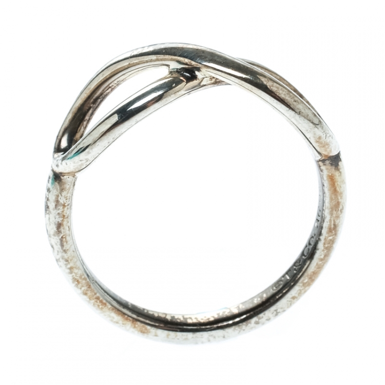 Pre Owned Tiffany & Co. Infinity Silver Ring Size 48