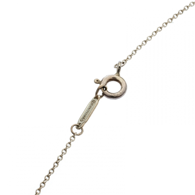 Pre Owned Tiffany & Co. 1837 Interlocking Circles Silver Pendant Necklace