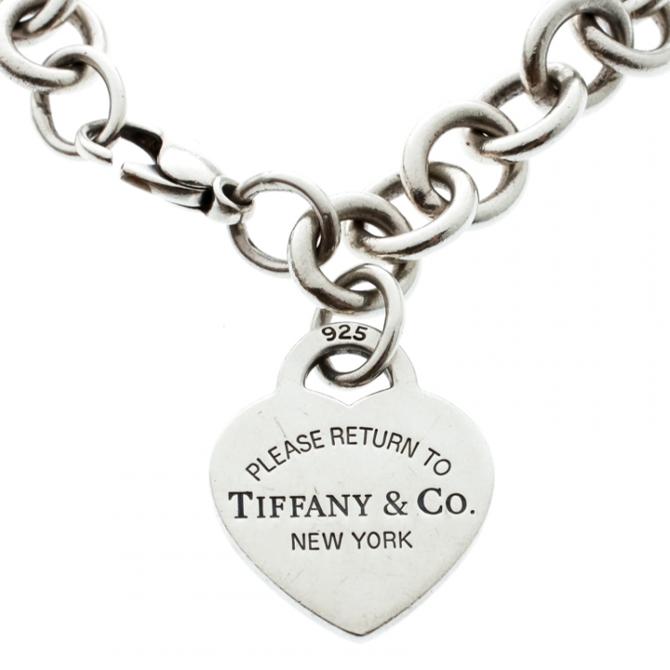 Pre Owned Tiffany & Co. Return to Tiffany Heart Tag Silver Bracelet