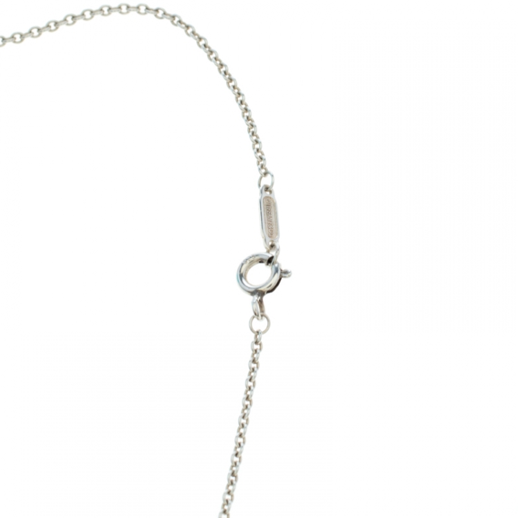 Pre Owned Tiffany & Co. Return To Tiffany Enamel Heart Tag Silver Necklace