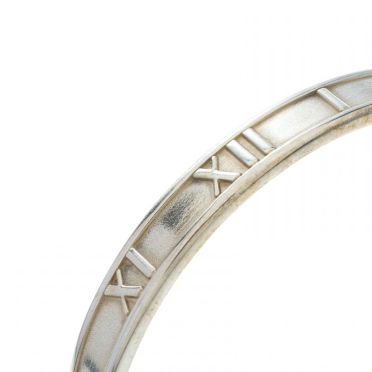 Pre Owned Tiffany & Co. Vintage Atlas Silver Open Cuff Bracelet 15 cm