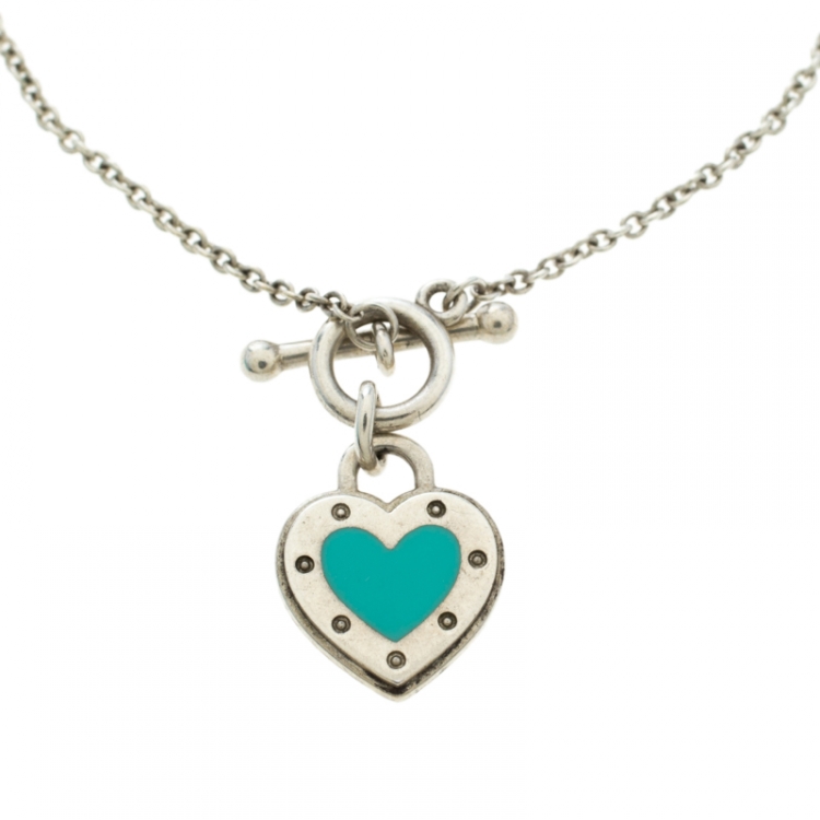 High Quality Tiffany Return To Turquoise Love Heart Toggle Pendant
